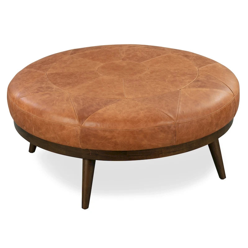 Full Grain Genuine Italian Leather Ottoman