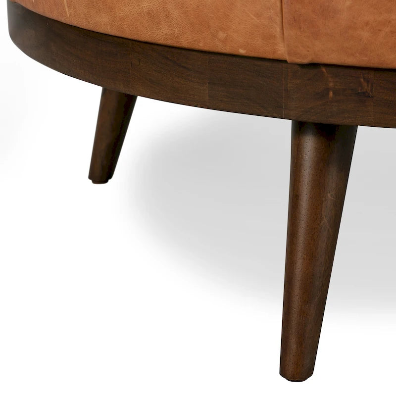 Full Grain Genuine Italian Leather Ottoman