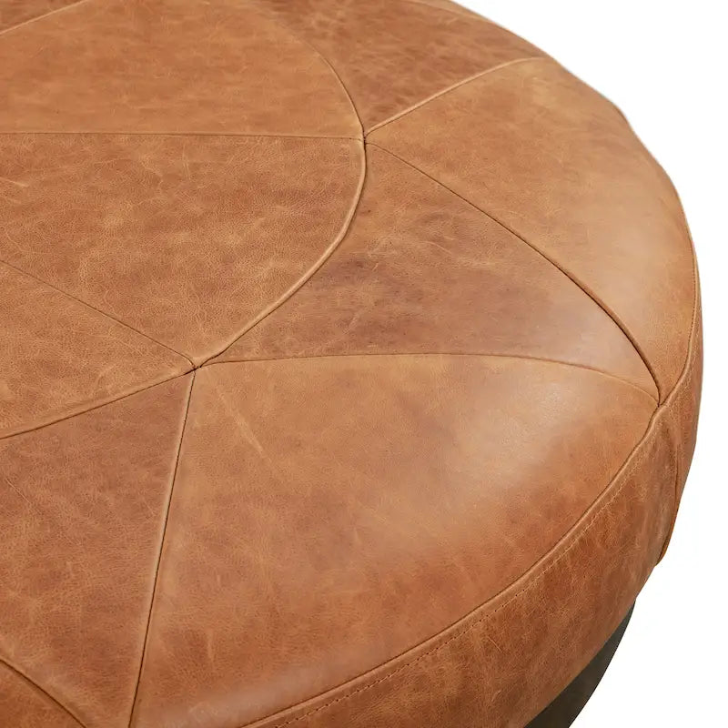 Full Grain Genuine Italian Leather Ottoman