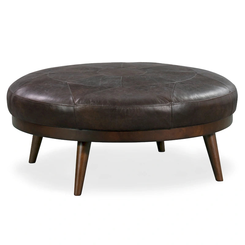 Full Grain Genuine Italian Leather Ottoman