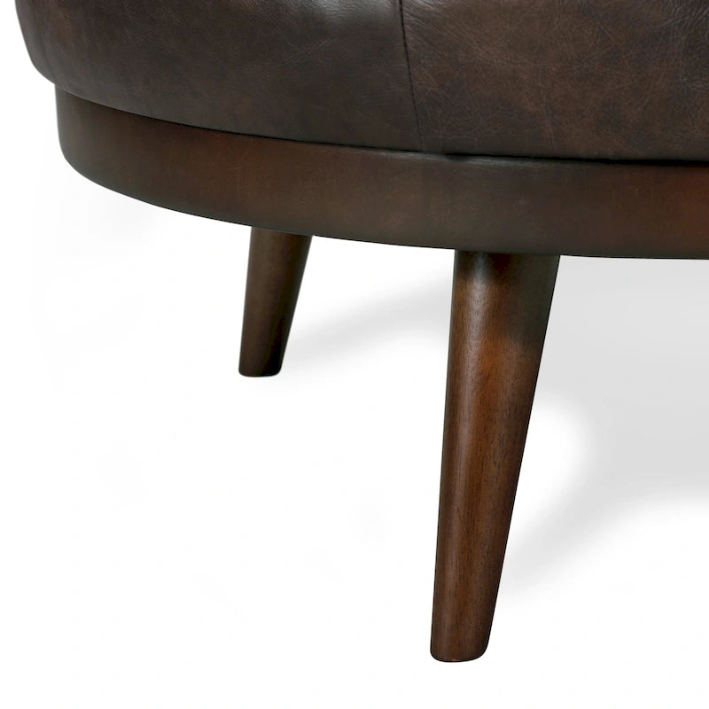 Full Grain Genuine Italian Leather Ottoman