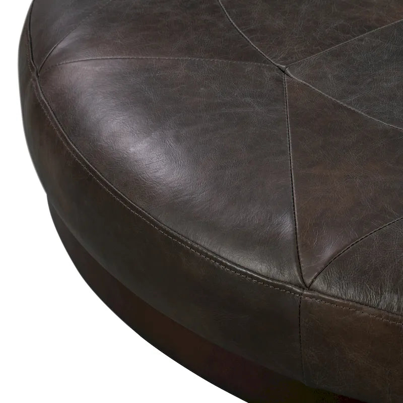 Full Grain Genuine Italian Leather Ottoman