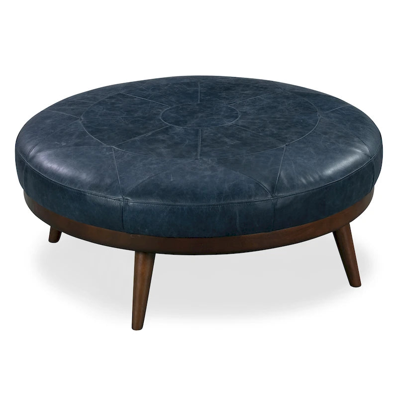 Full Grain Genuine Italian Leather Ottoman