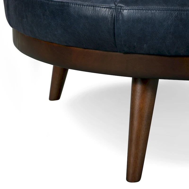 Full Grain Genuine Italian Leather Ottoman