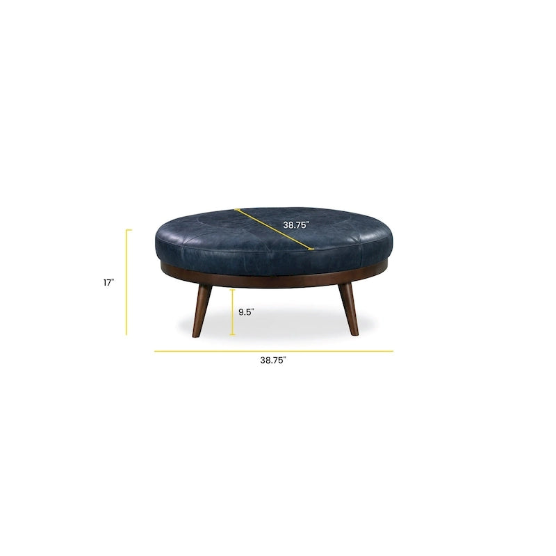Full Grain Genuine Italian Leather Ottoman