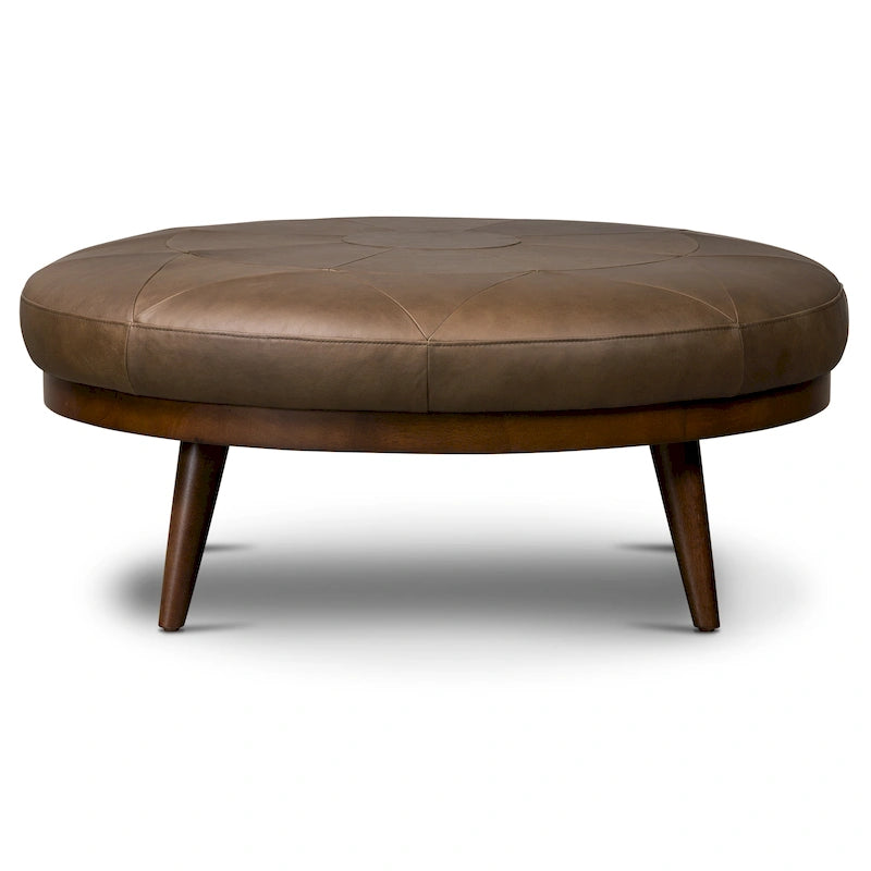Full Grain Genuine Italian Leather Ottoman