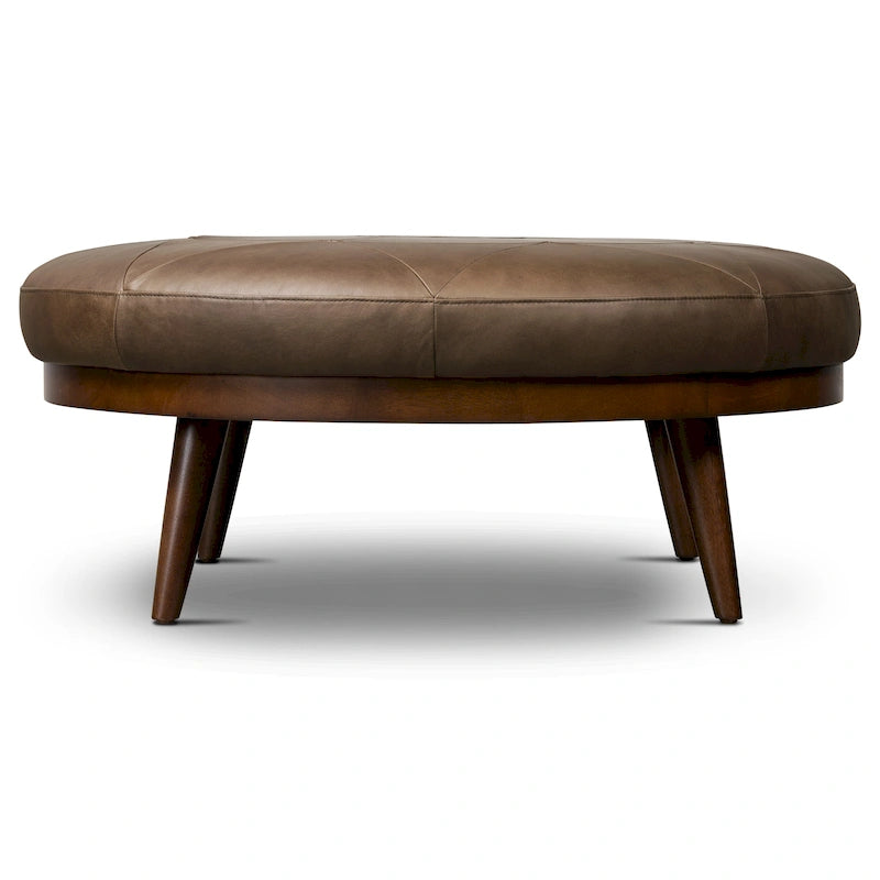 Full Grain Genuine Italian Leather Ottoman