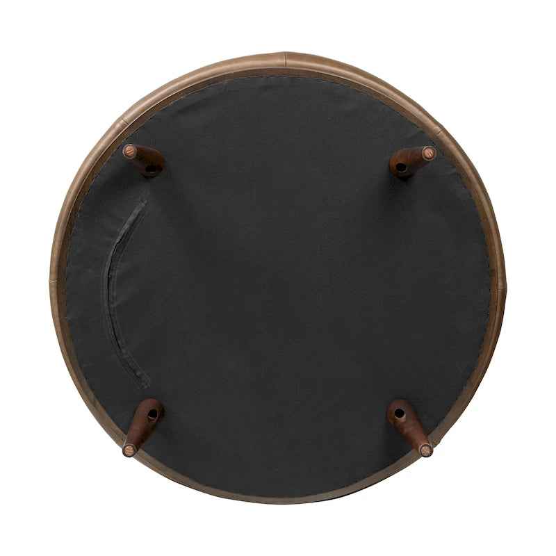 Full Grain Genuine Italian Leather Ottoman