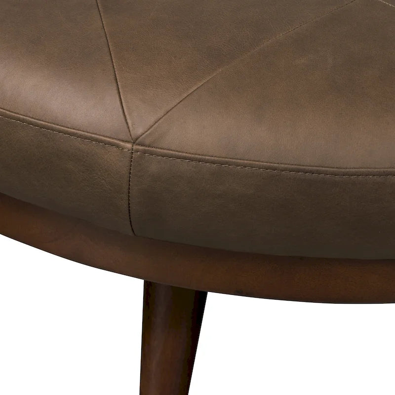 Full Grain Genuine Italian Leather Ottoman