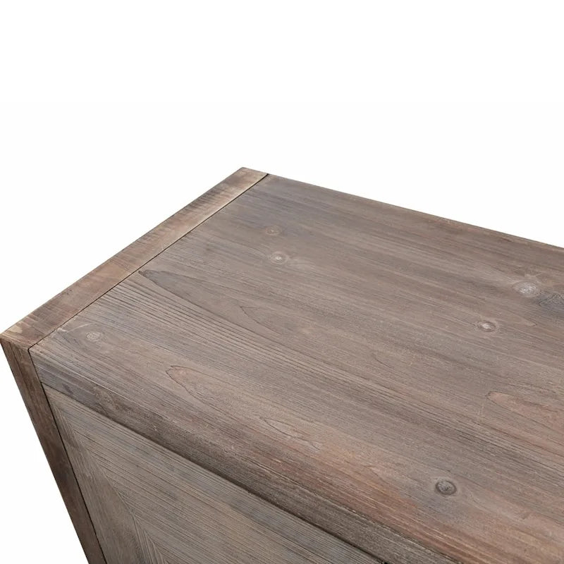 Credenza contenitore con anta a fiori intagliati in stile antico