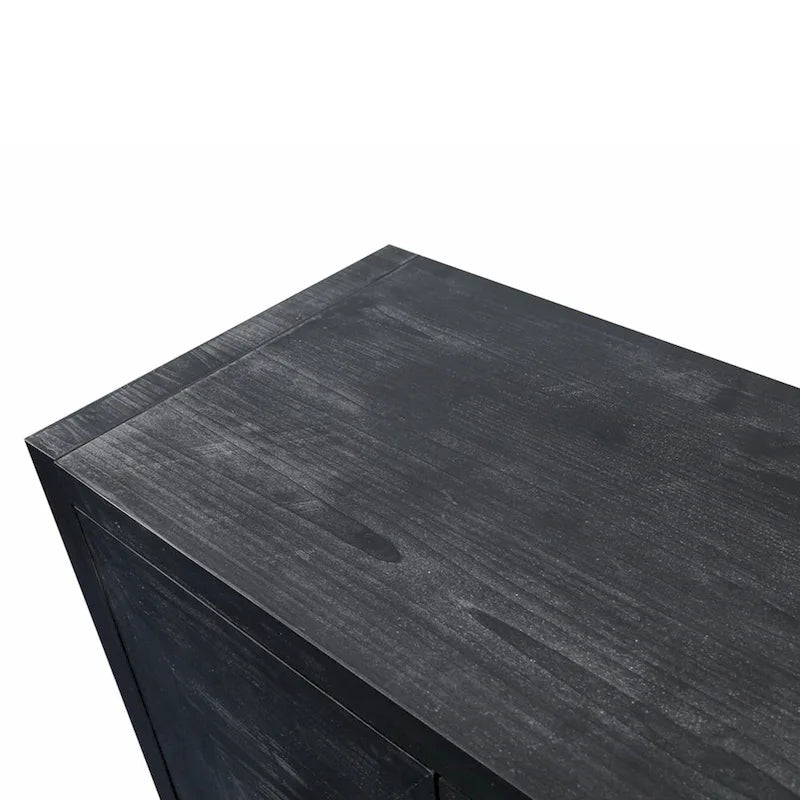 Credenza contenitore con anta a fiori intagliati in stile antico