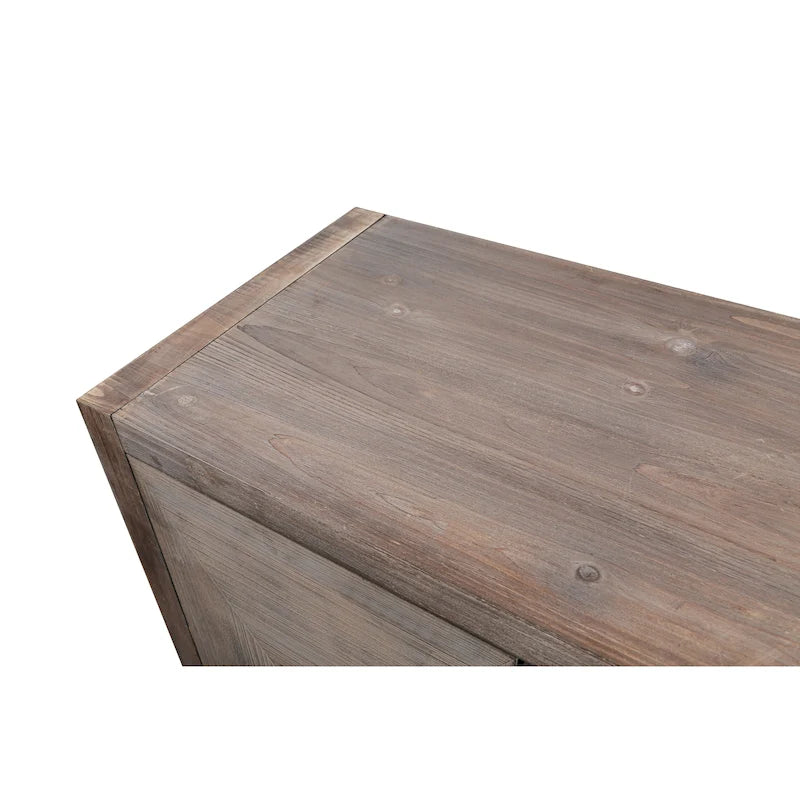 Credenza contenitore con anta a fiori intagliati in stile antico