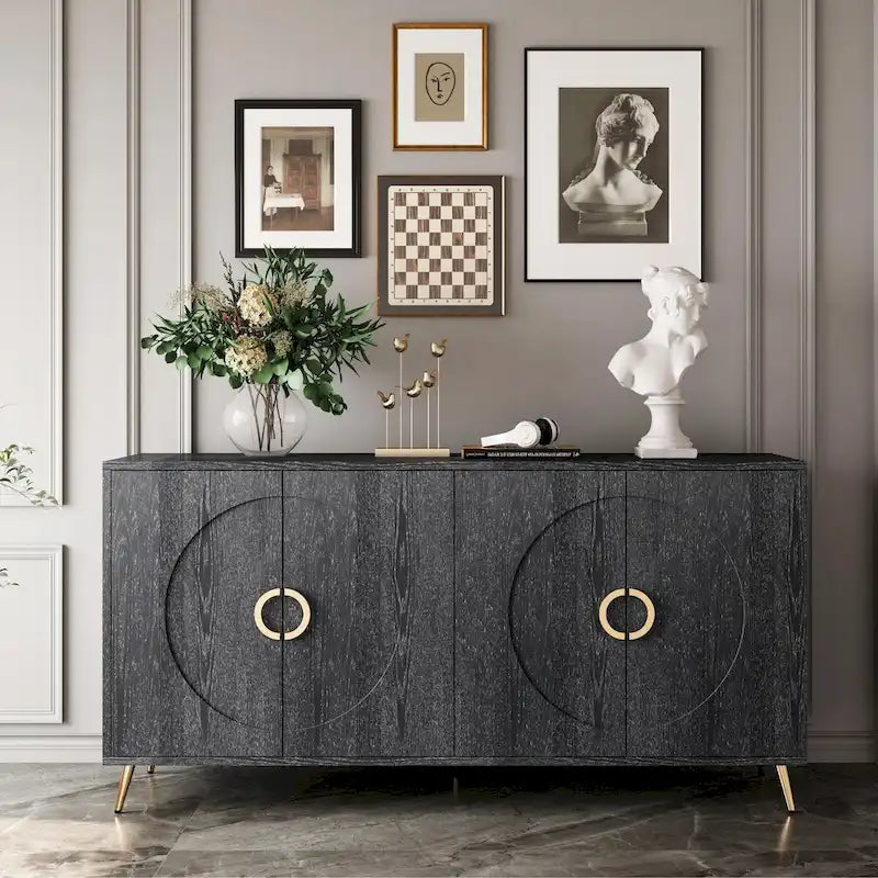 Credenza moderna in legno laccato con 4 ante