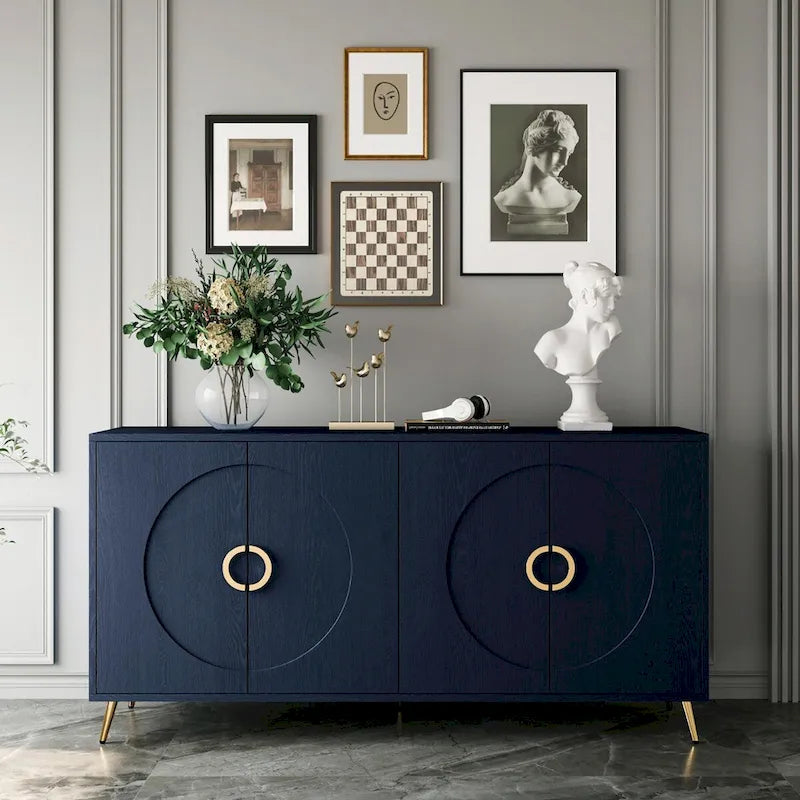 Credenza moderna in legno laccato con 4 ante