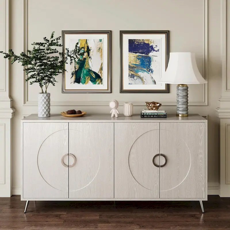 Credenza moderna in legno laccato con 4 ante