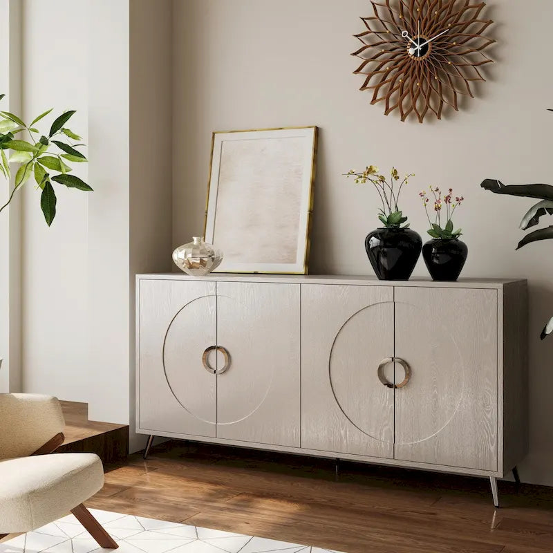 Credenza moderna in legno laccato con 4 ante