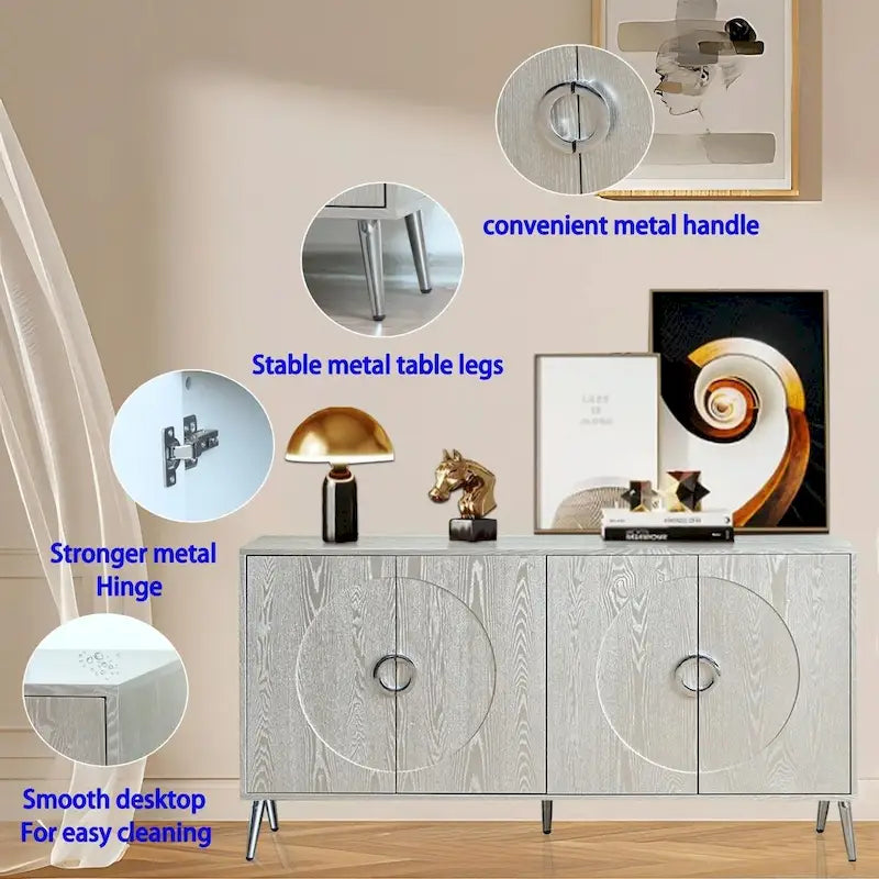 Credenza moderna in legno laccato con 4 ante