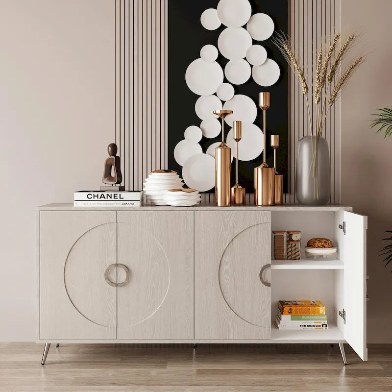 Credenza moderna in legno laccato con 4 ante