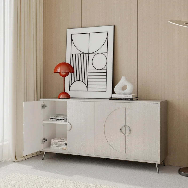 Credenza moderna in legno laccato con 4 ante