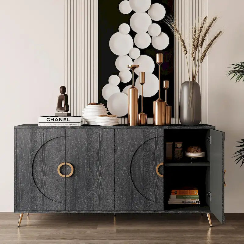 Credenza moderna in legno laccato con 4 ante
