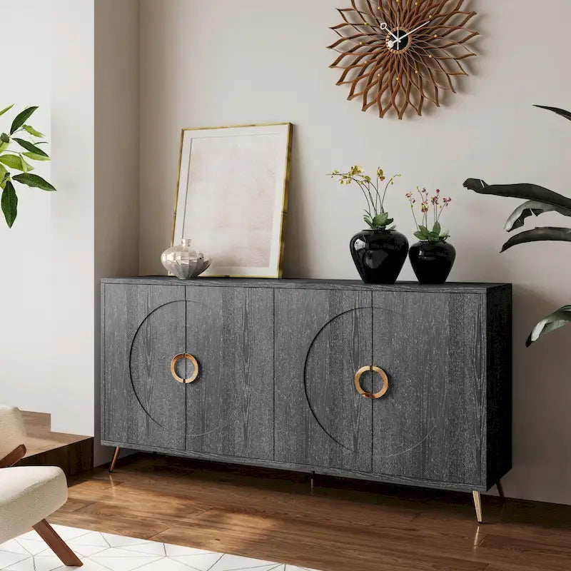 Credenza moderna in legno laccato con 4 ante