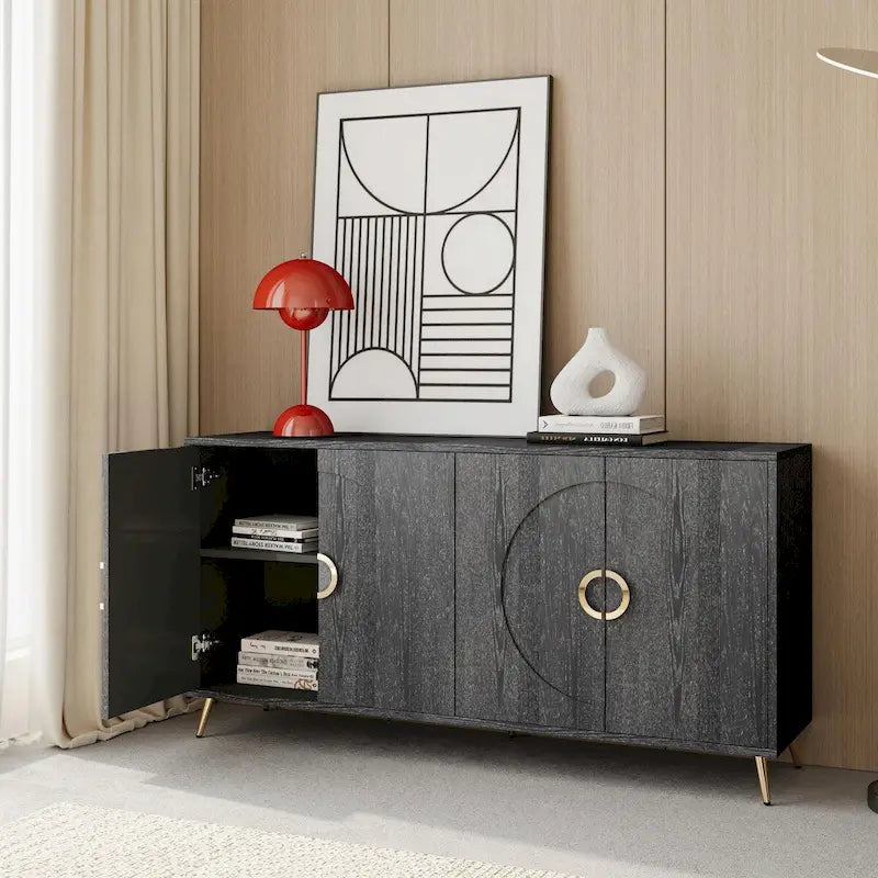 Credenza moderna in legno laccato con 4 ante