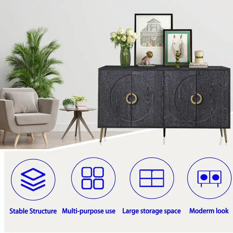Credenza moderna in legno laccato con 4 ante