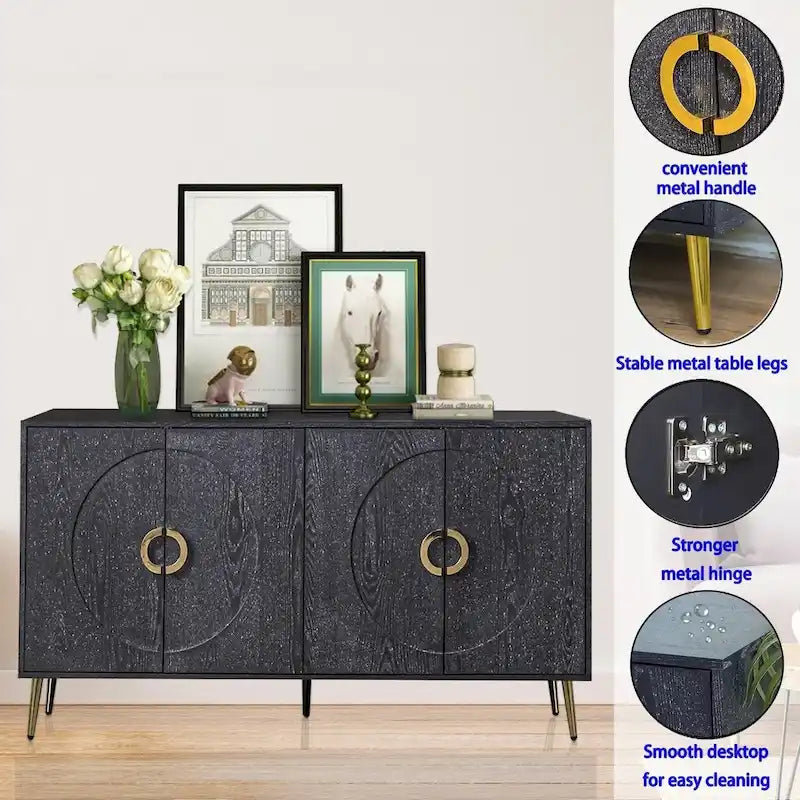 Credenza moderna in legno laccato con 4 ante