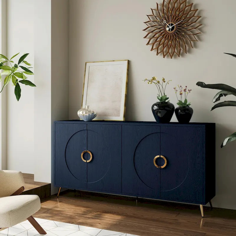 Credenza moderna in legno laccato con 4 ante