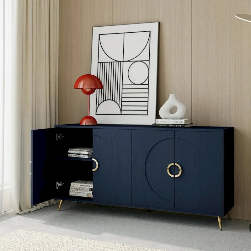 Credenza moderna in legno laccato con 4 ante