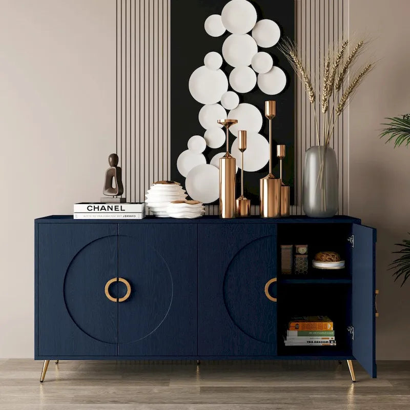 Credenza moderna in legno laccato con 4 ante